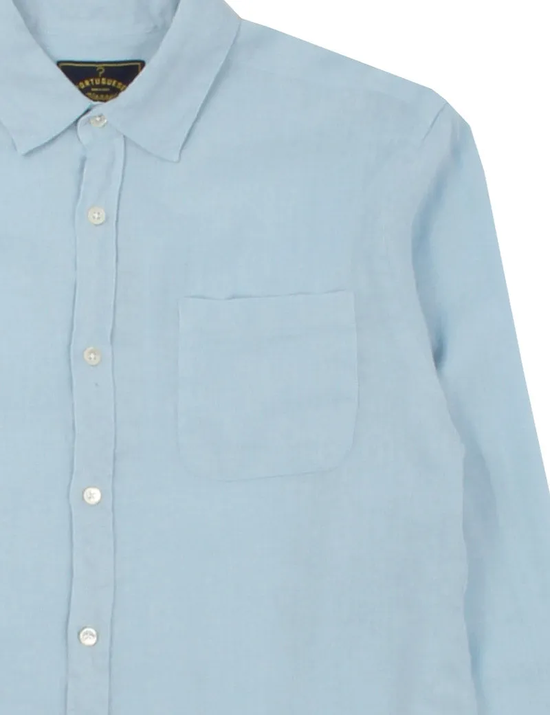 Portuguese Flannel Linen Long Sleeve Shirt Sky