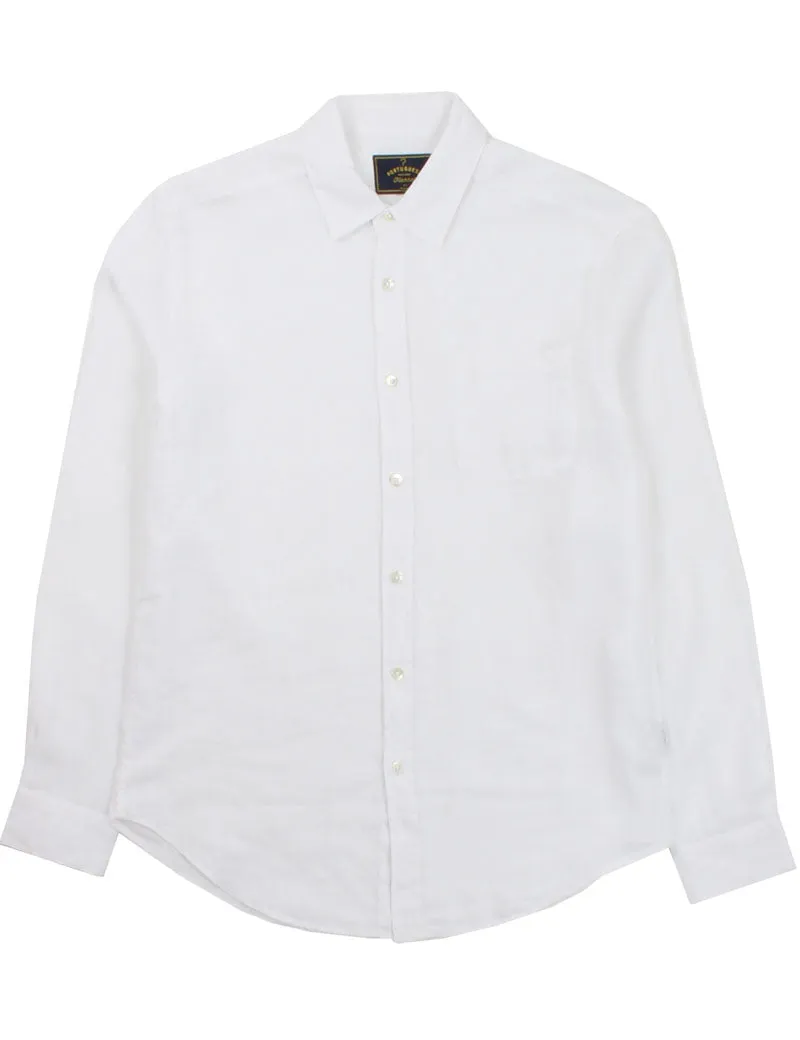 Portuguese Flannel Linen Long Sleeve Shirt White