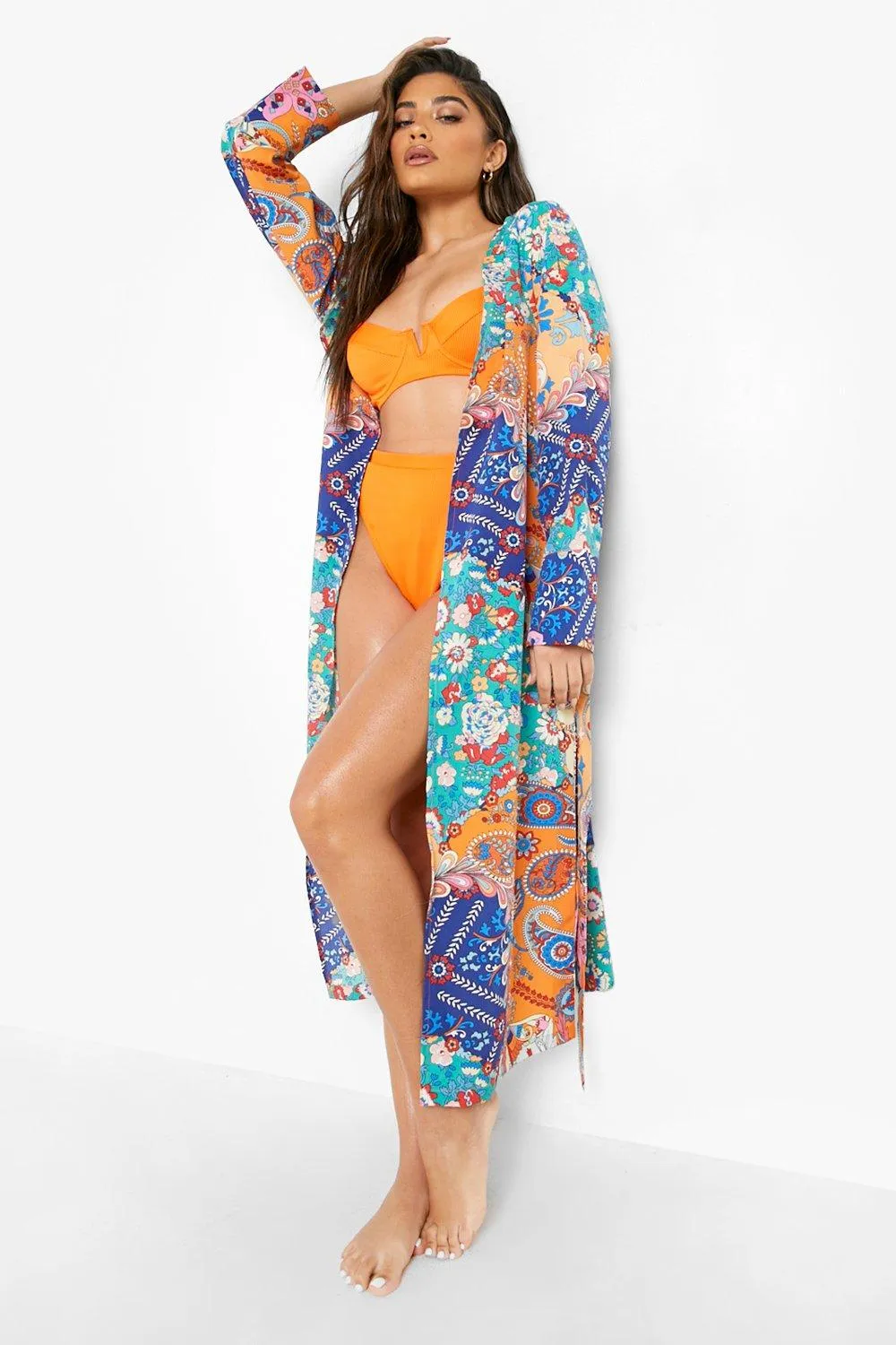 Printed Maxi Kimono