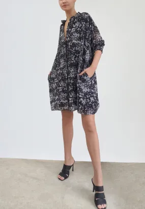 PYRITE DRESS STILL PRINT BLACK & GREY