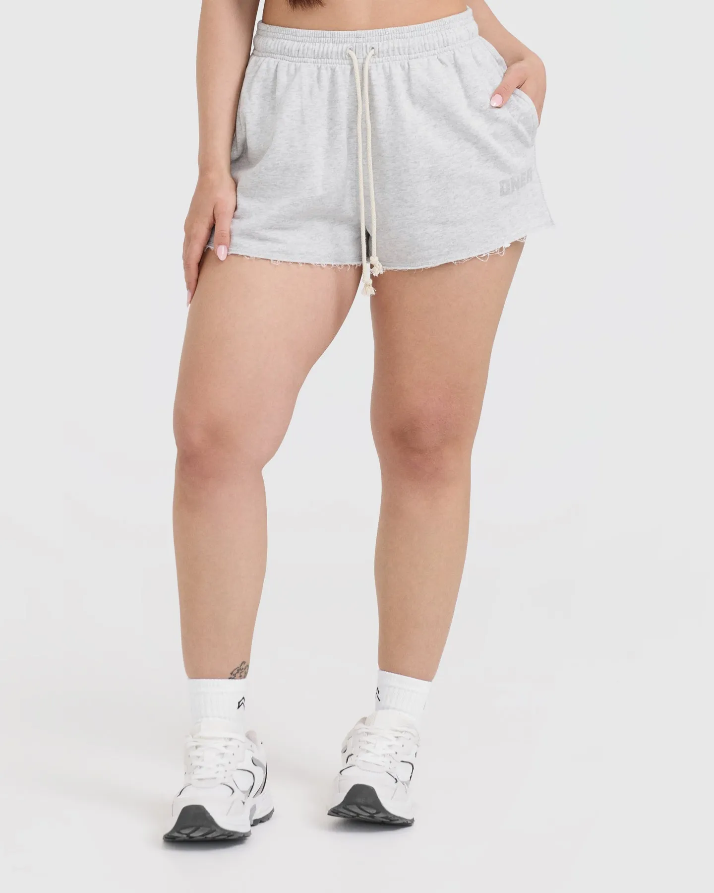 Raw Lounge Oversized Shorts | Light Grey Marl