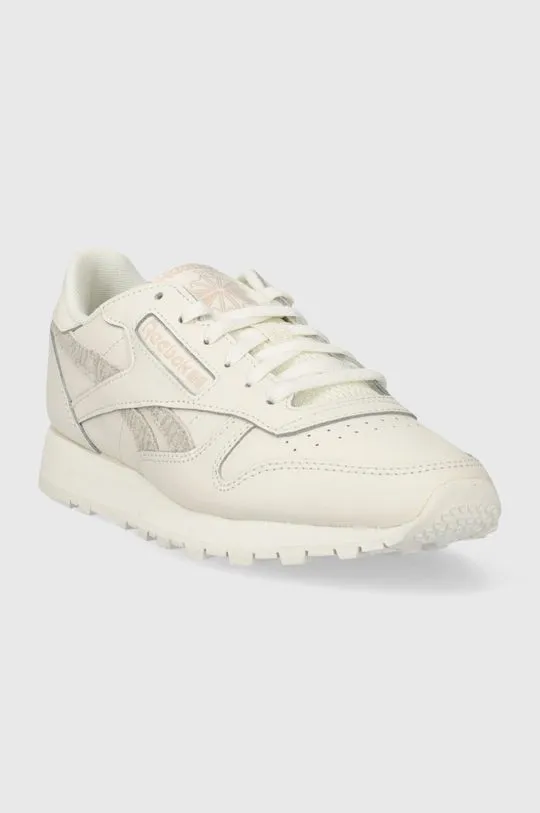 Reebok leather sneakers CL Leather beige color