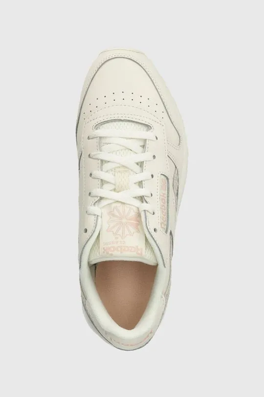 Reebok leather sneakers CL Leather beige color