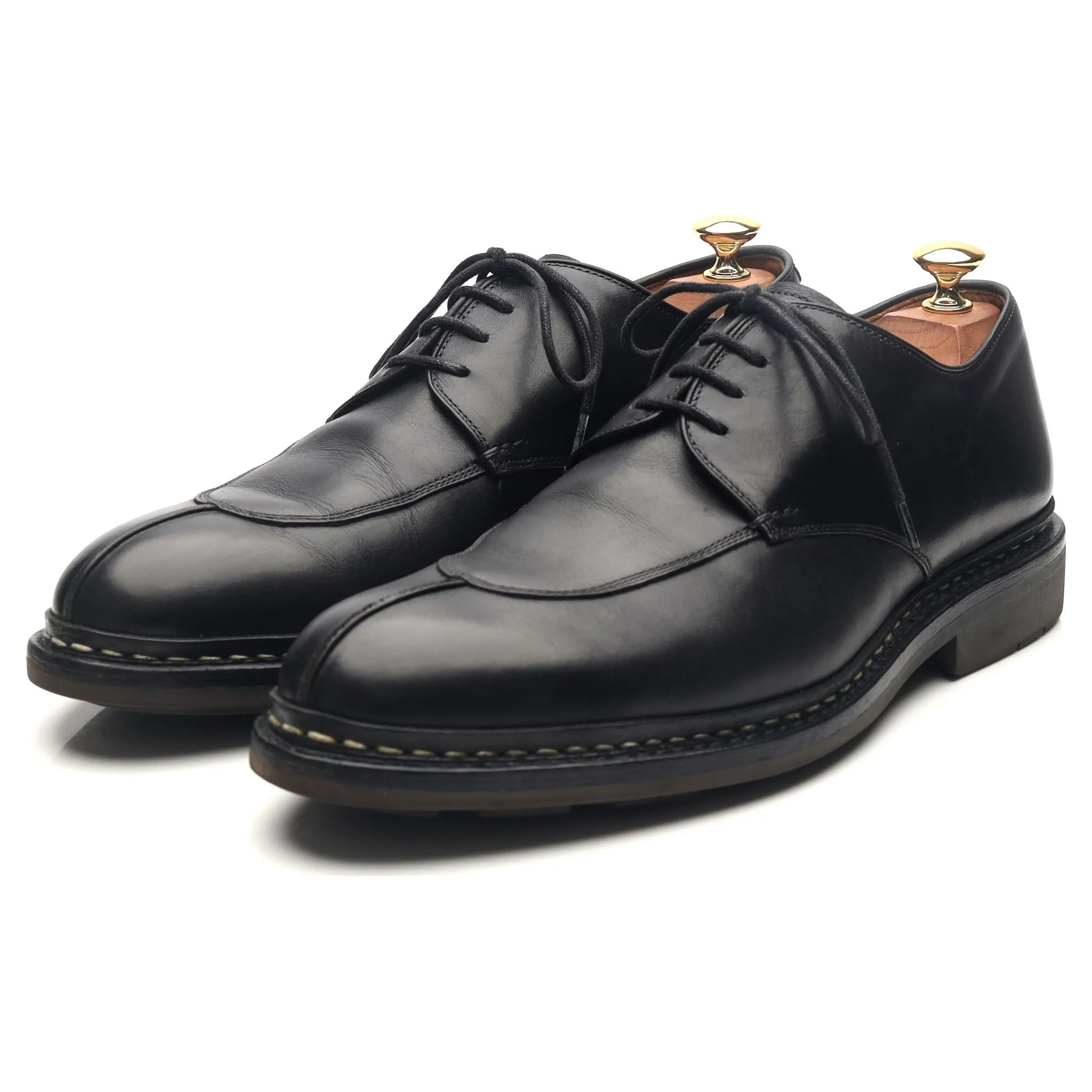 'Rhus' Black Leather Split Toe Derby UK 9