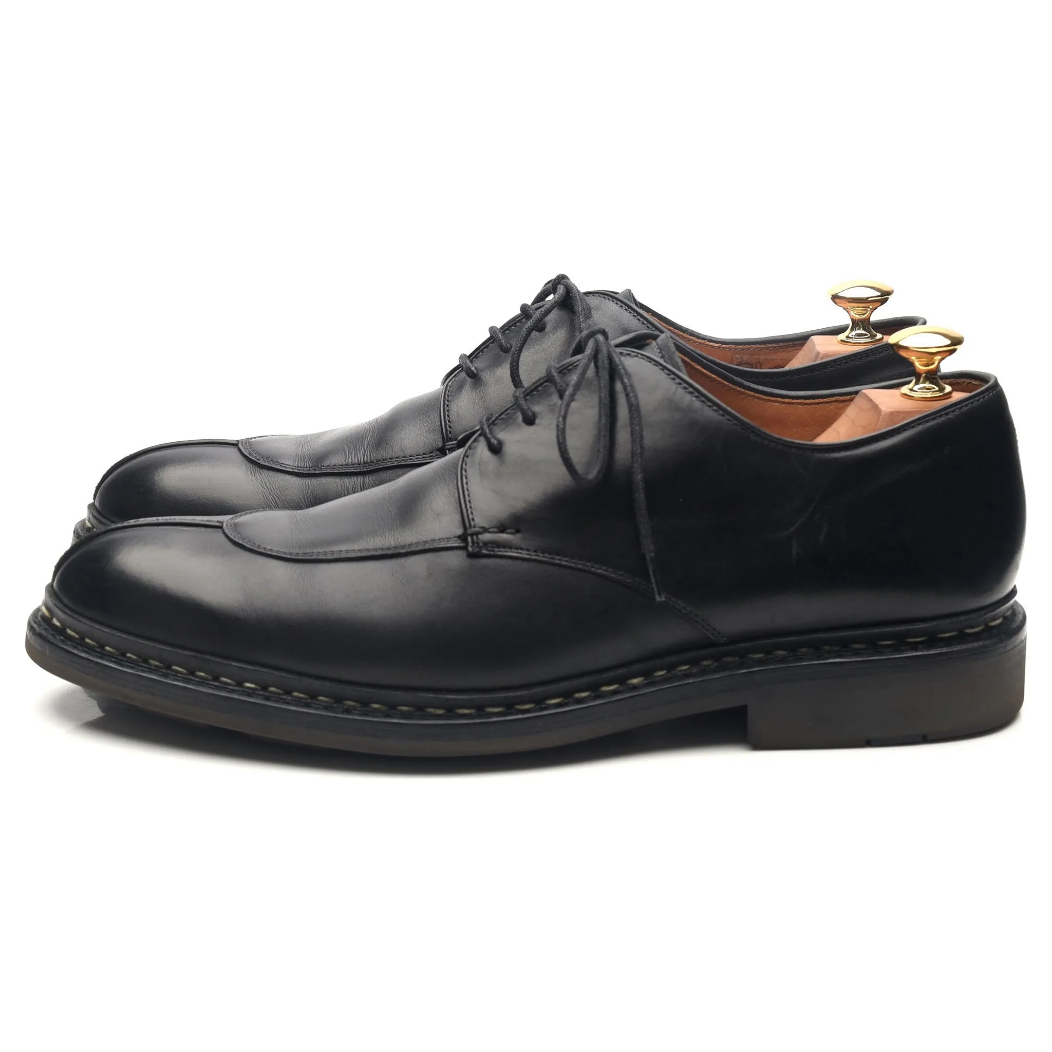 'Rhus' Black Leather Split Toe Derby UK 9