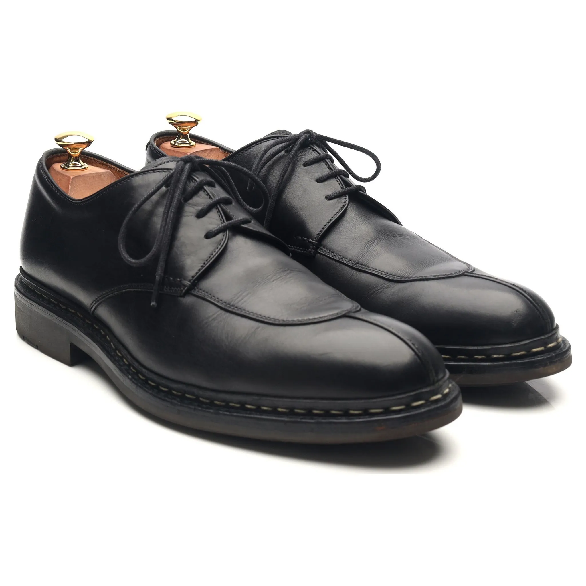 'Rhus' Black Leather Split Toe Derby UK 9