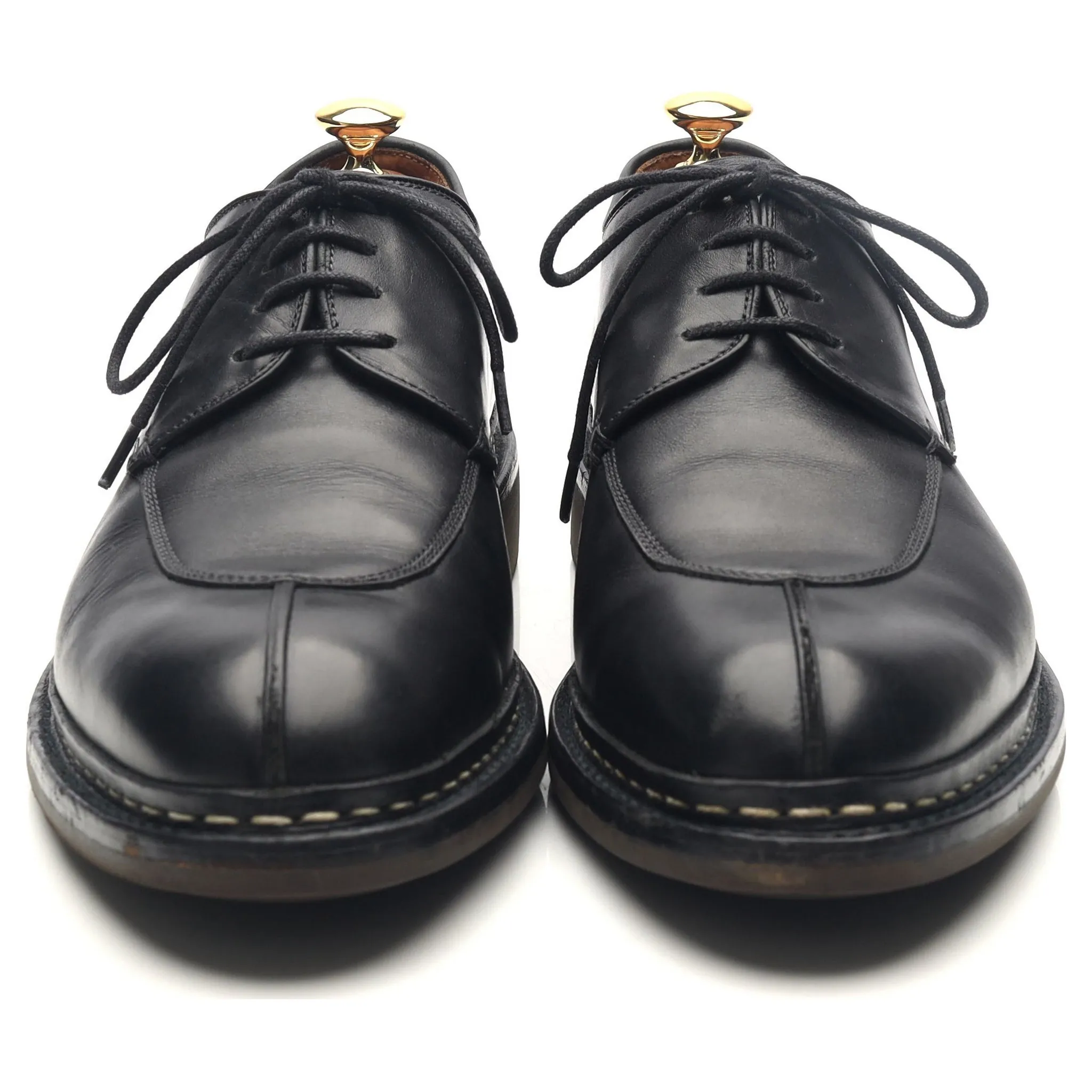 'Rhus' Black Leather Split Toe Derby UK 9