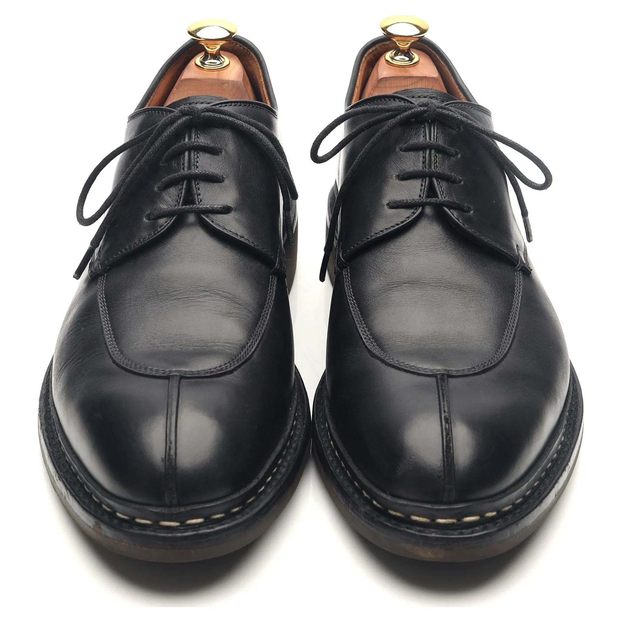 'Rhus' Black Leather Split Toe Derby UK 9