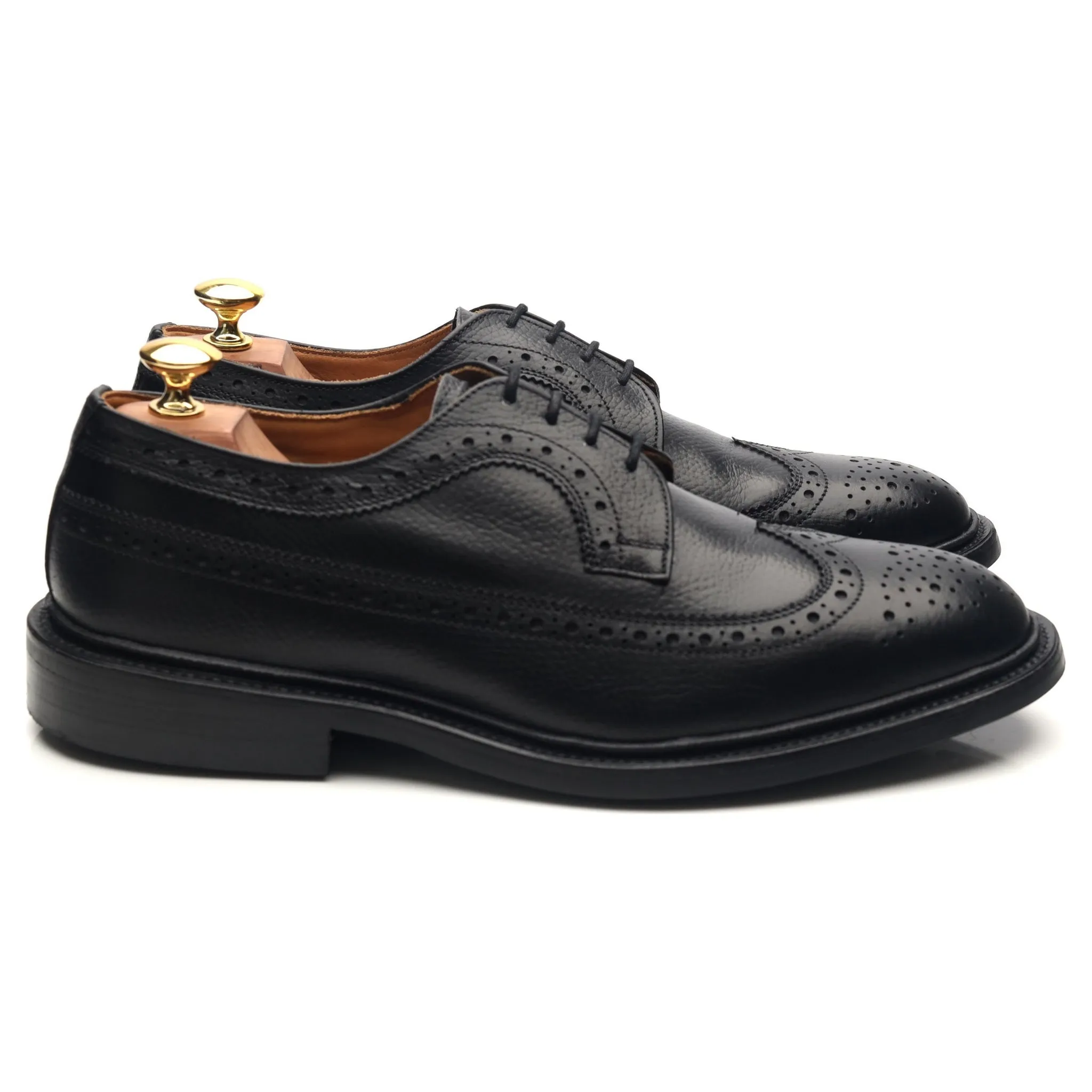 'Richard' Black Leather Country Derby Brogues UK 8.5