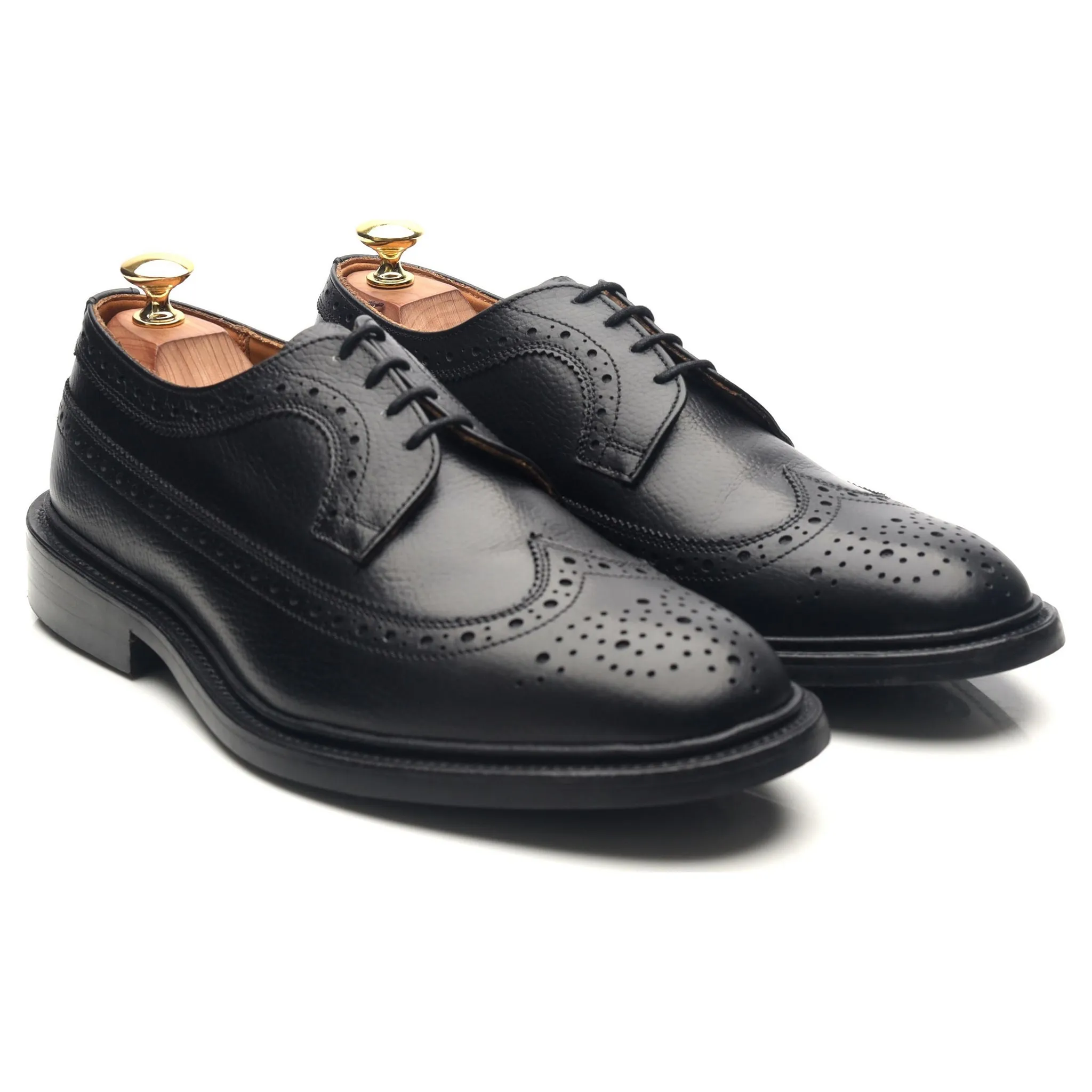 'Richard' Black Leather Country Derby Brogues UK 8.5