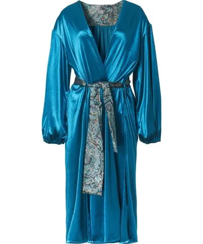 Rien by Penny Vomva Women's Blue Marie Antoinette Kimono Turquoise