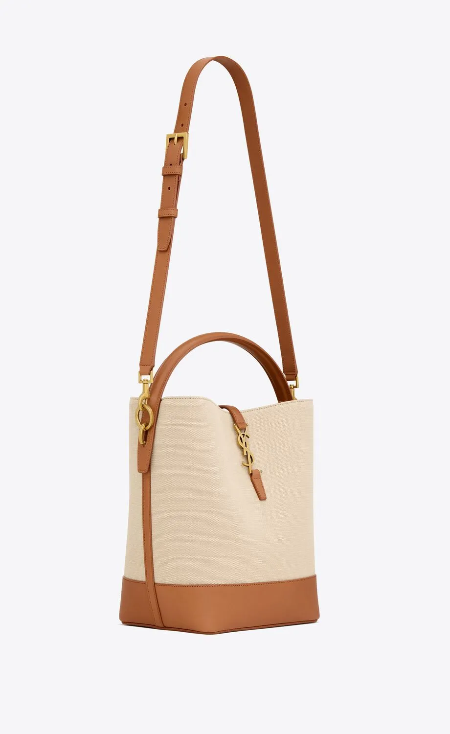 SAINT LAURENT Elegant Desert Dust Mini Bucket Bag