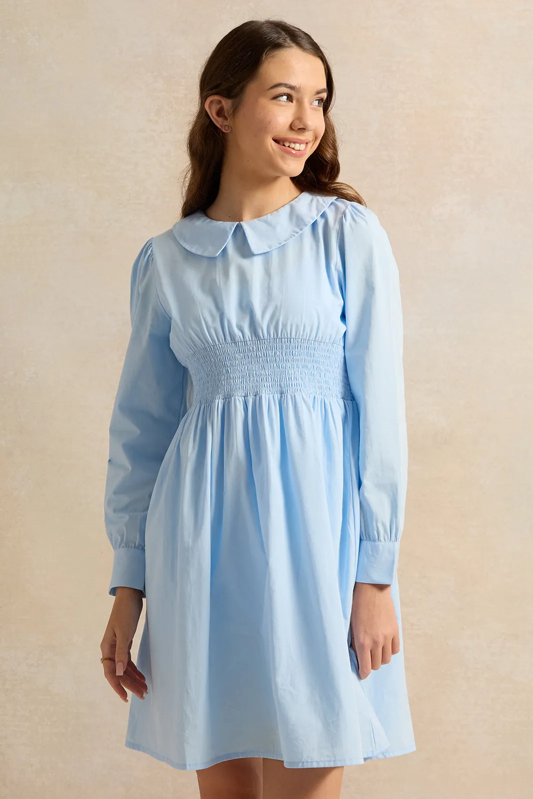 Senior Girls Blue Collared Dress