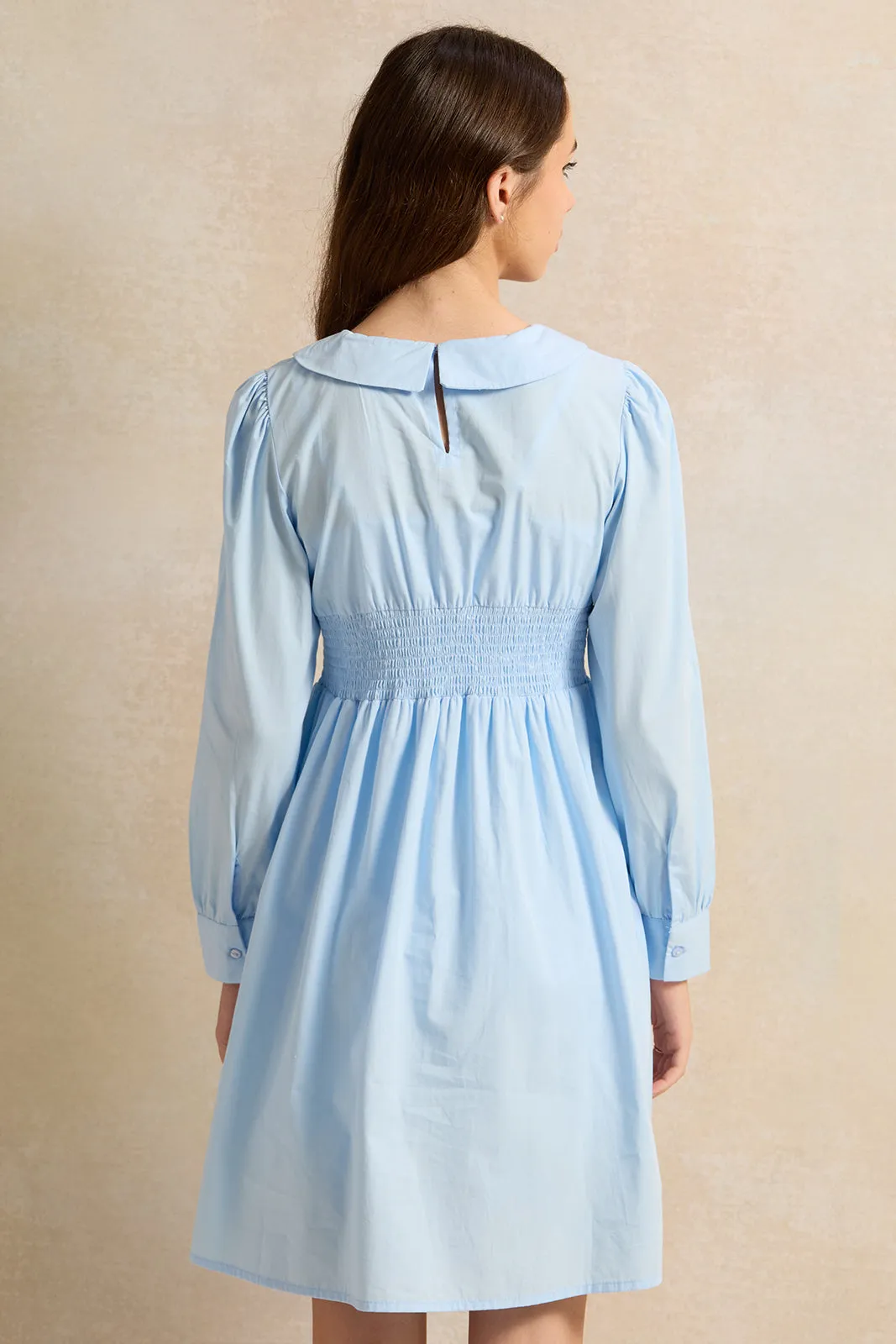 Senior Girls Blue Collared Dress