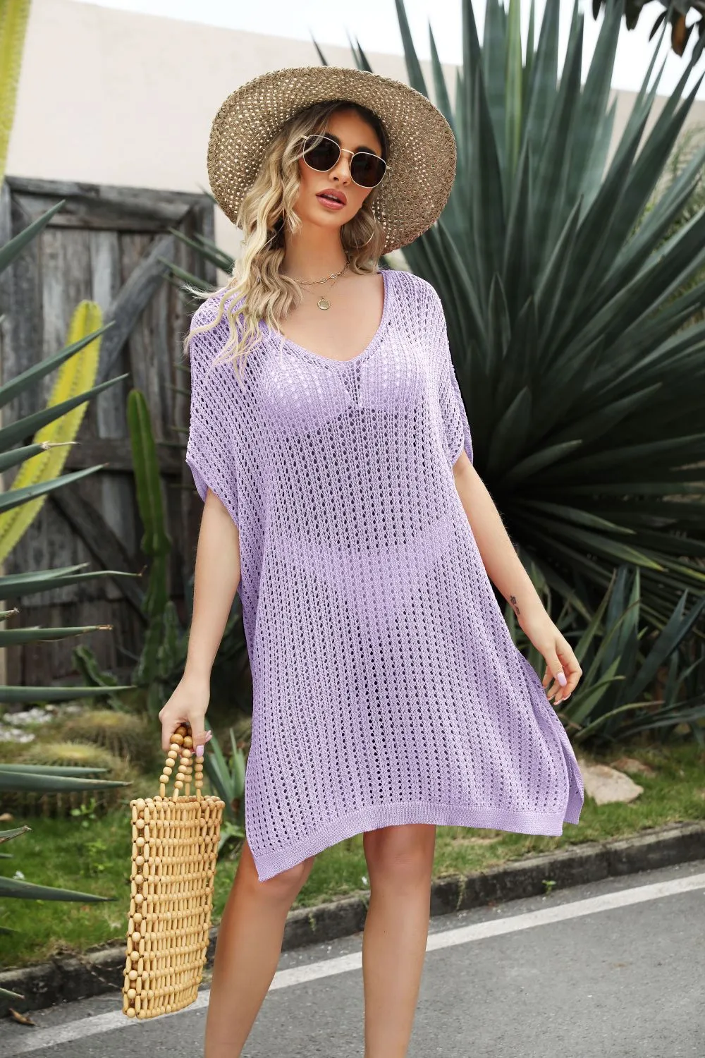 SIDE SLIT BEACH COVER UP DRESS