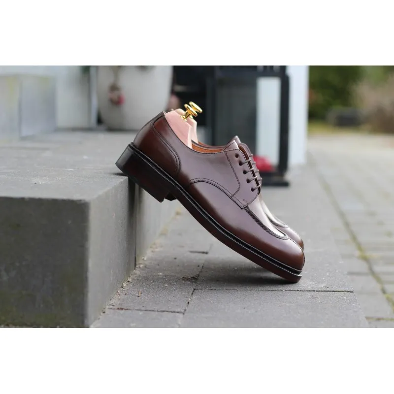 Split toe derby dark brown leather