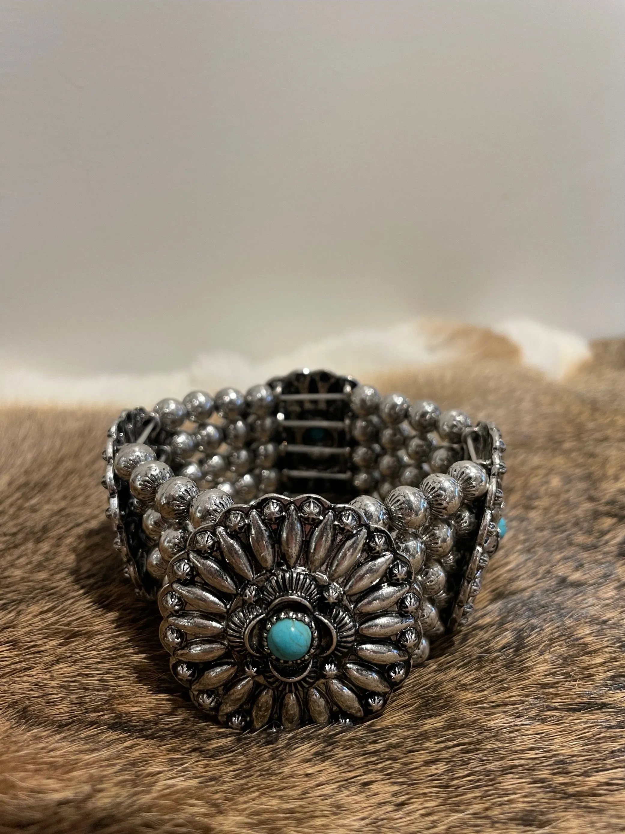 Sterling & Stitch Turquoise Statement Bracelet