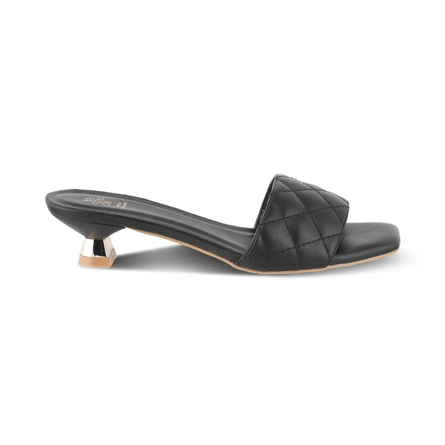 The Sardini Black Women's Dress Kitten Heel Sandals Tresmode