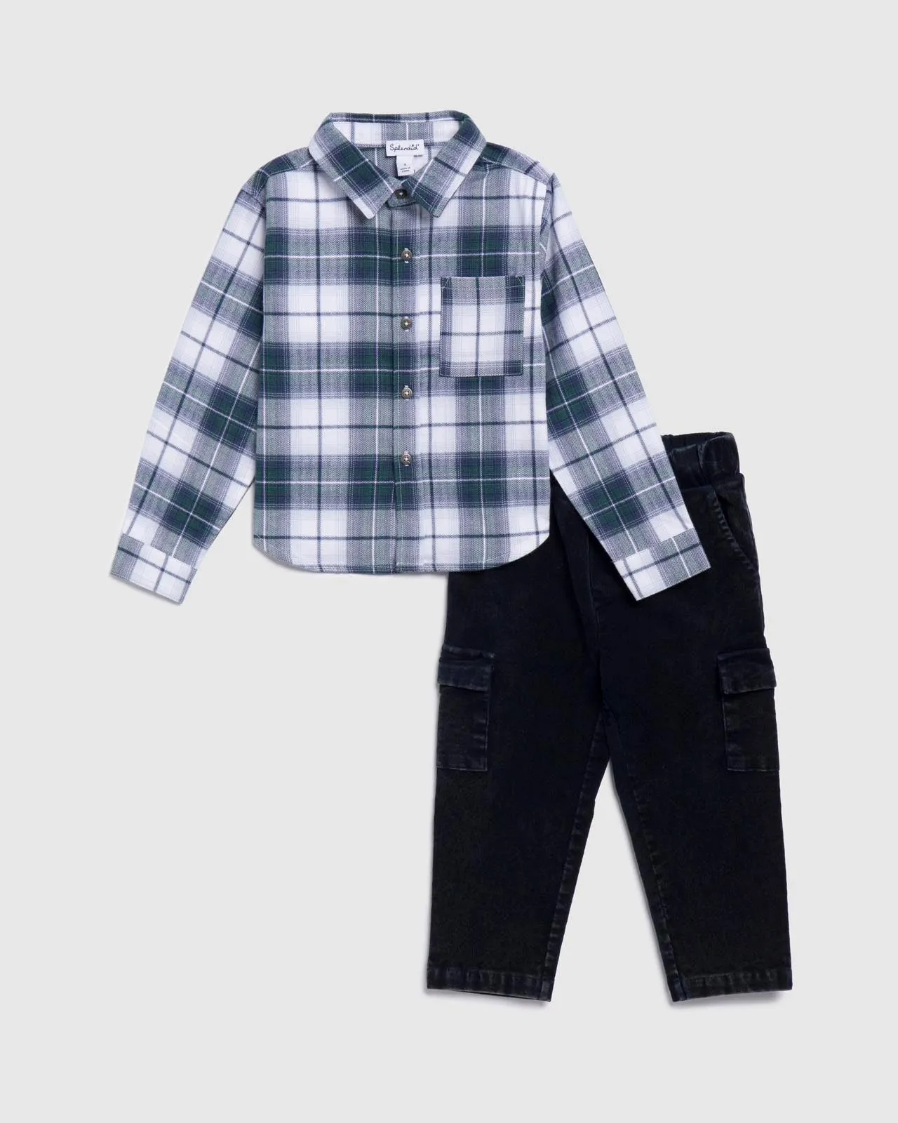 Toddler Boys Cowboy Flannel Set