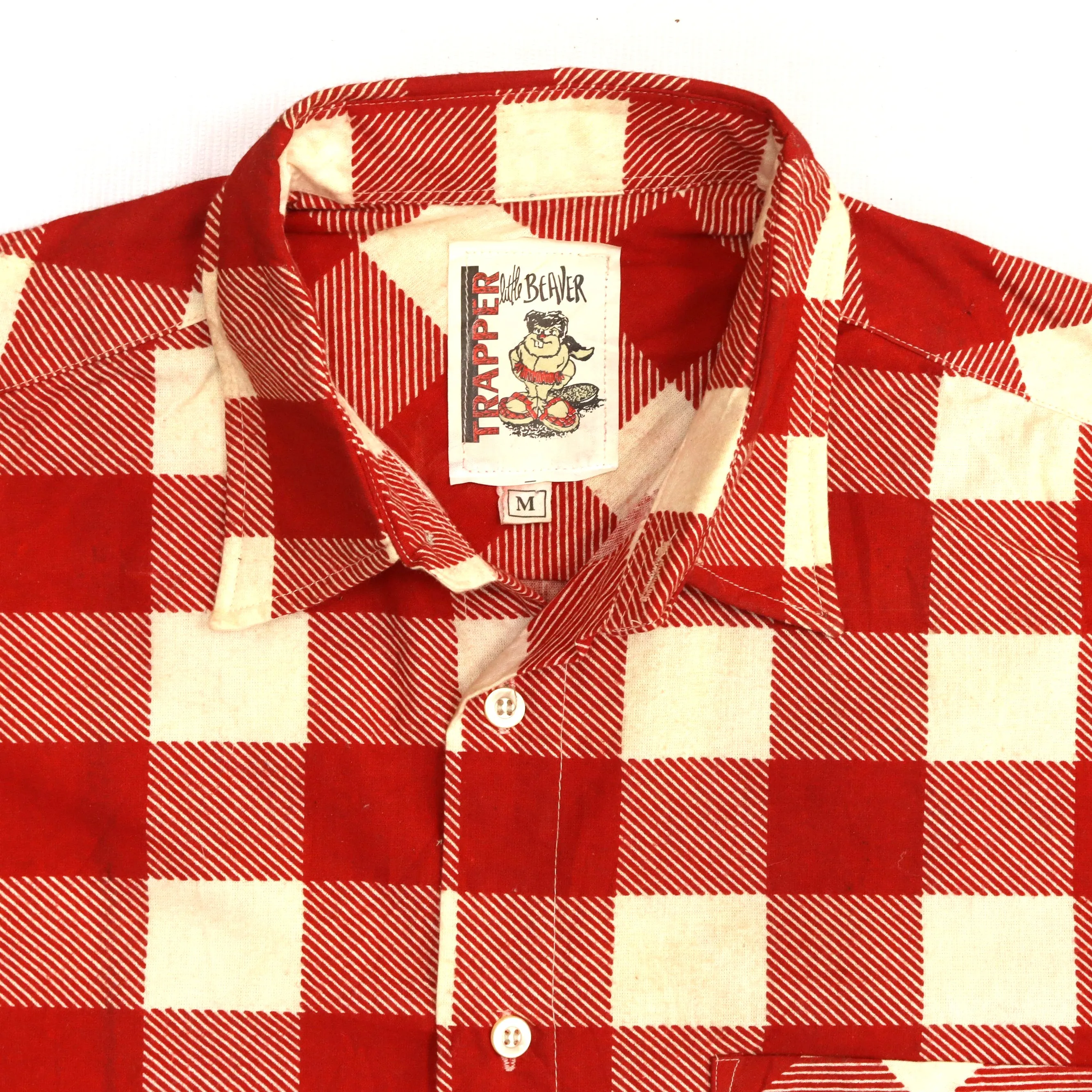 Trapper Checkered Flannel Shirt Red Cream