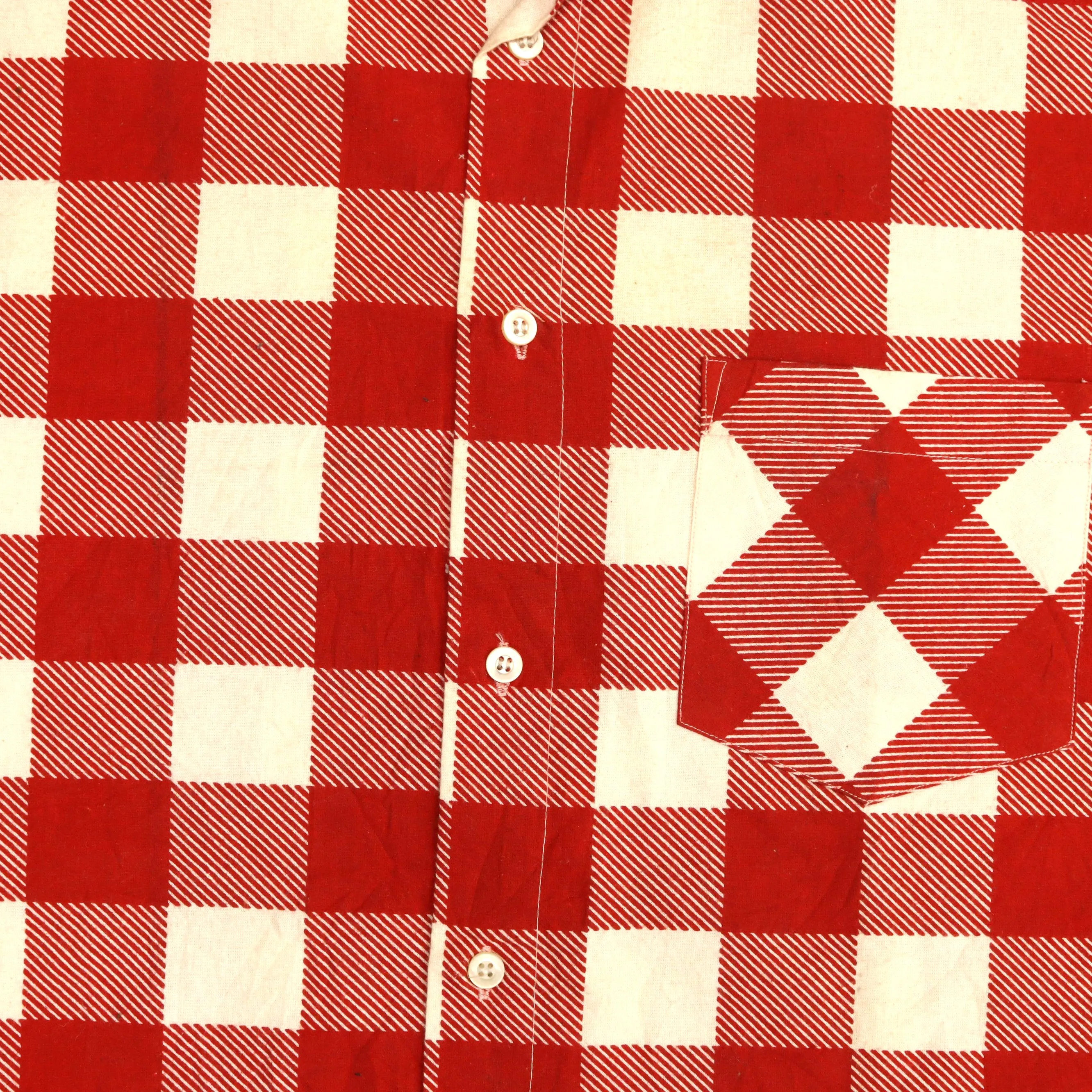 Trapper Checkered Flannel Shirt Red Cream