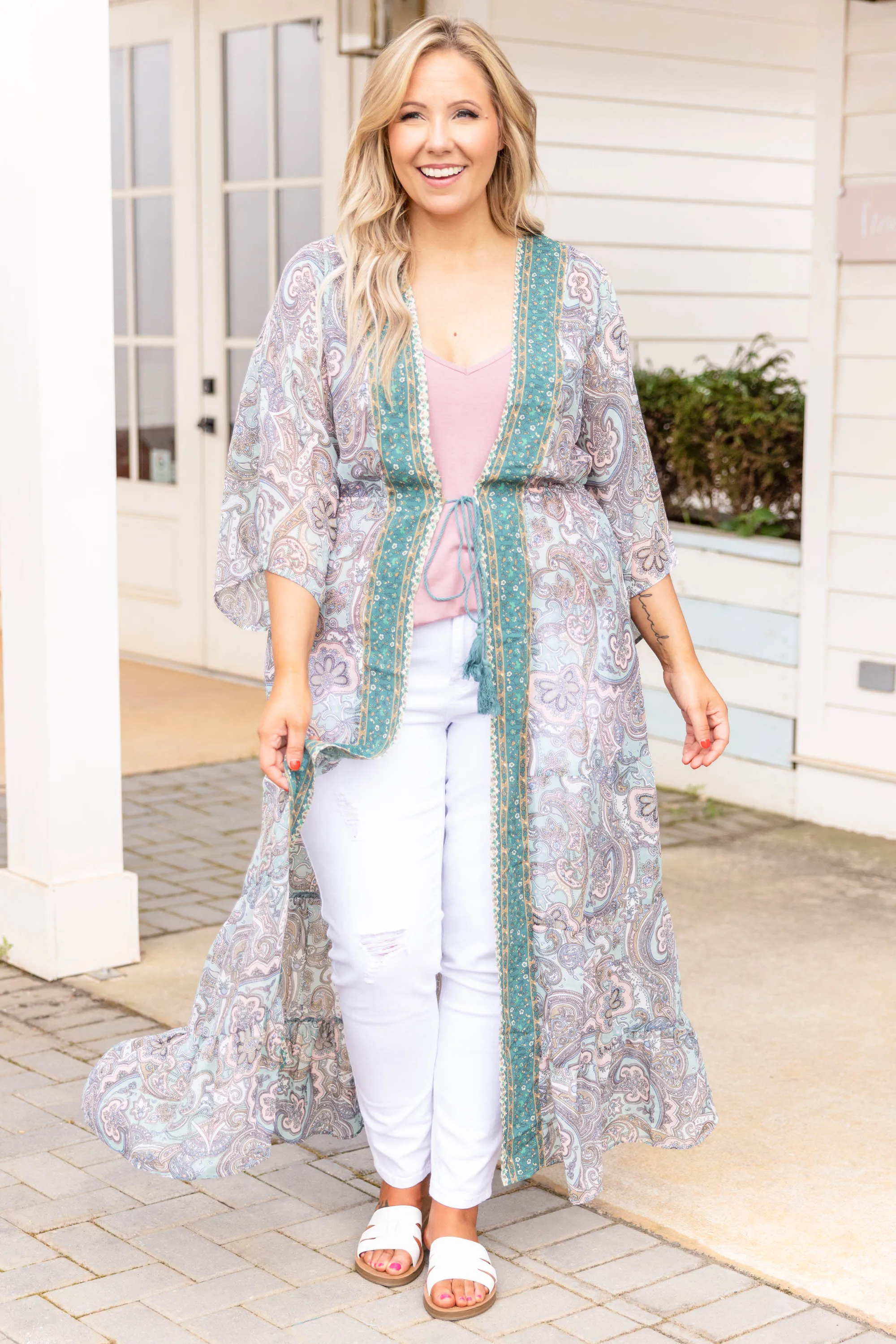 Treasure Island Kimono, Sage