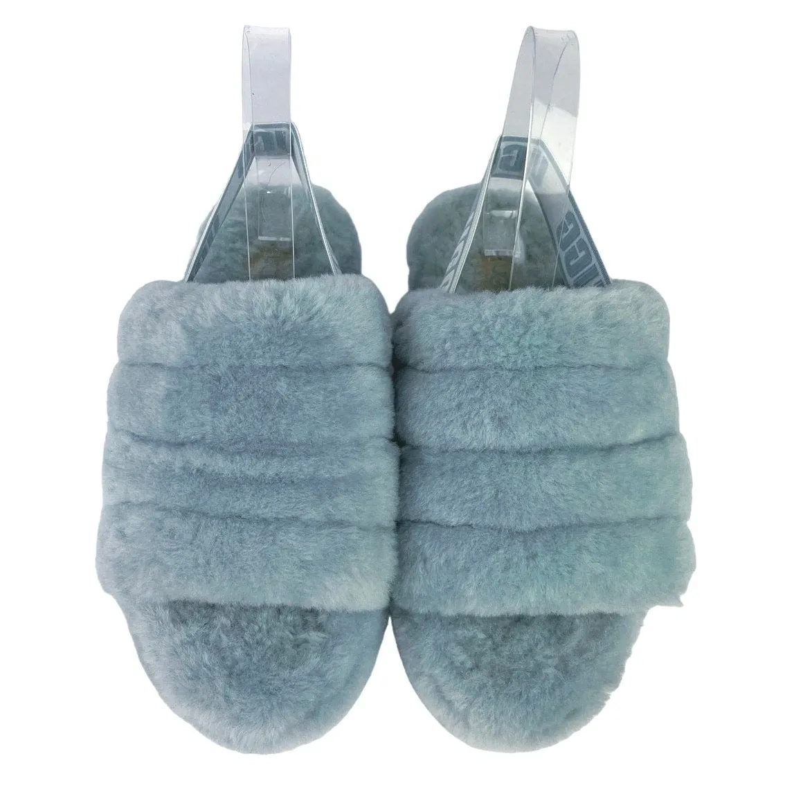 UGG Fluff Yeah Blue Sheepskin Lightweight Band Slingback Slide Slipper Size 6