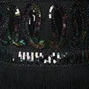 Unique Vintage 1920s Black & Iridescent Sequin Sleeveless Flapper Dress