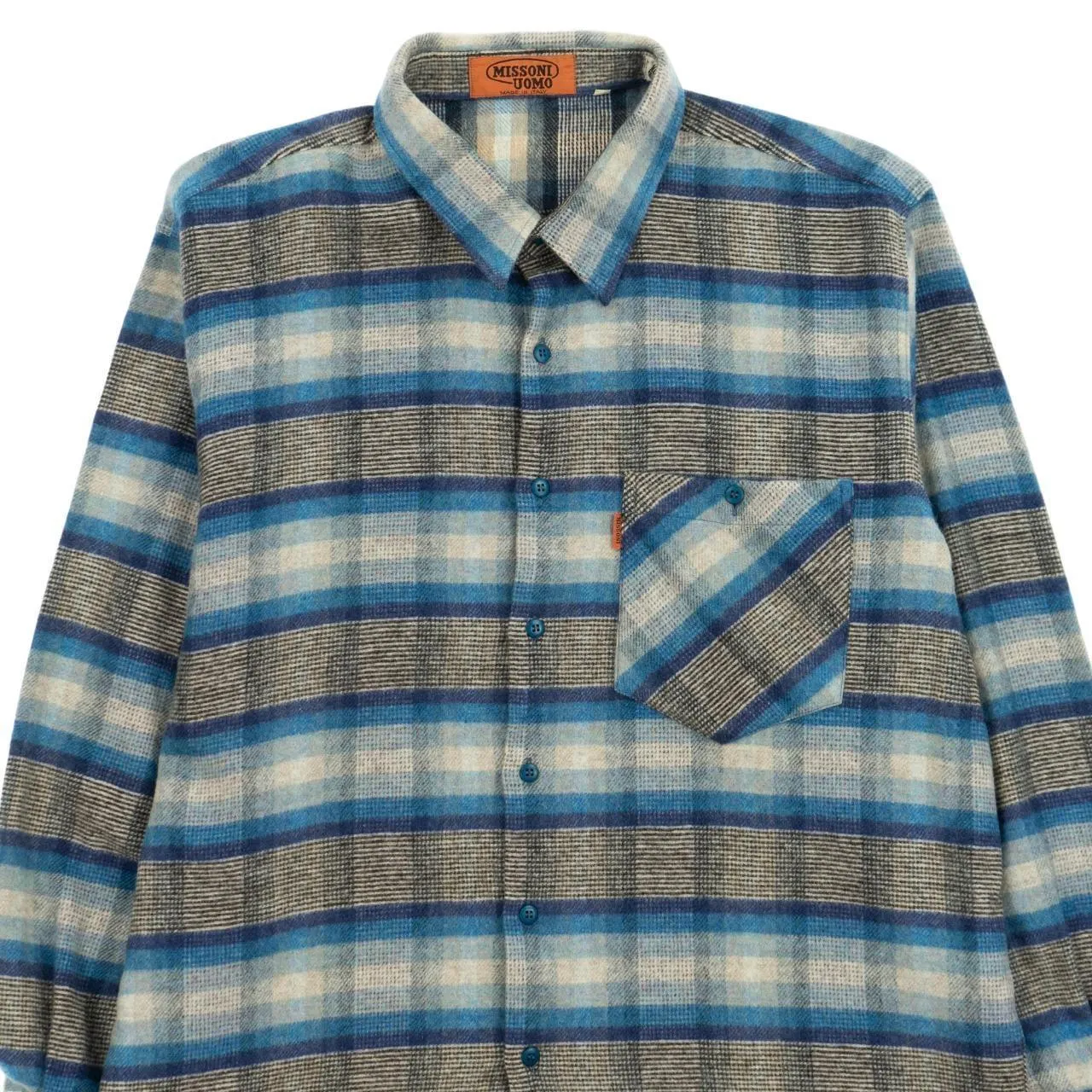 Vintage Missoni Checkered Button Up Flannel Shirt Size M