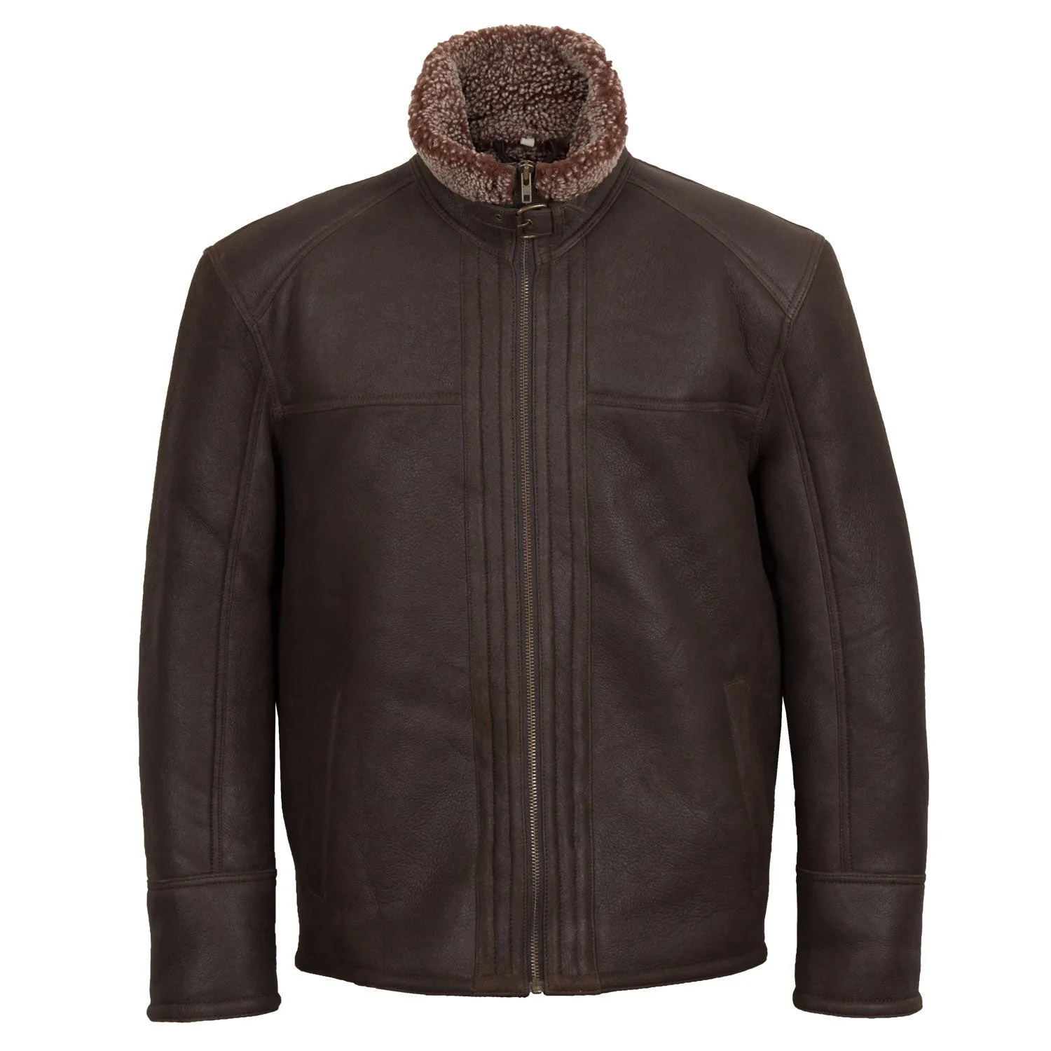 Wallace Men's Brown & Snowtop Sheepskin Jacket