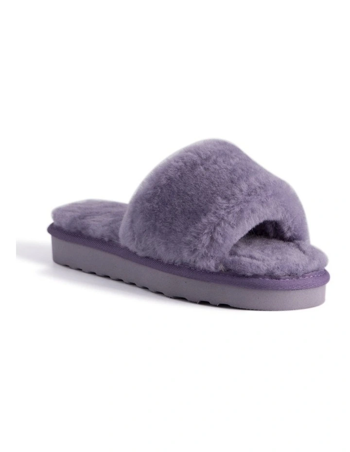 Women Sheepskin Fluff Slide Lilac