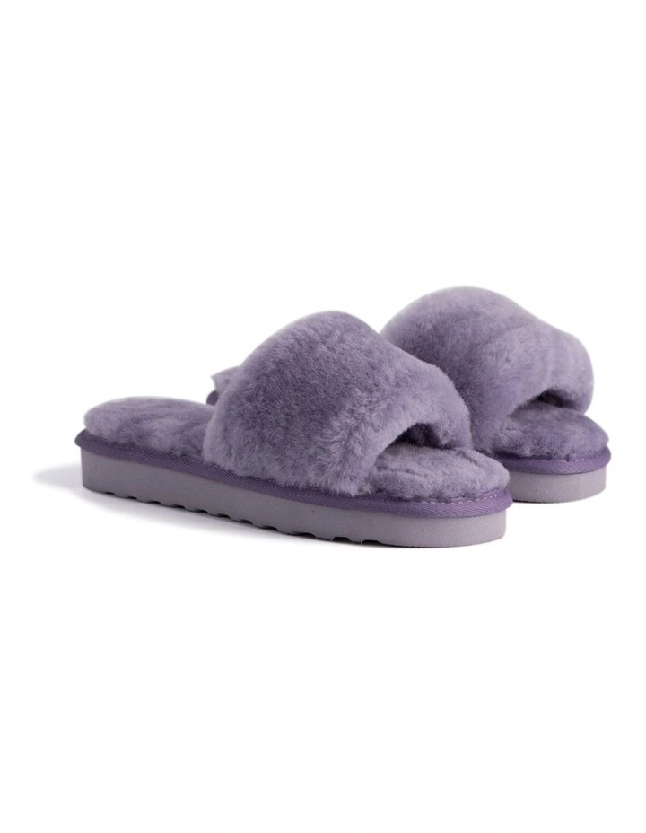 Women Sheepskin Fluff Slide Lilac