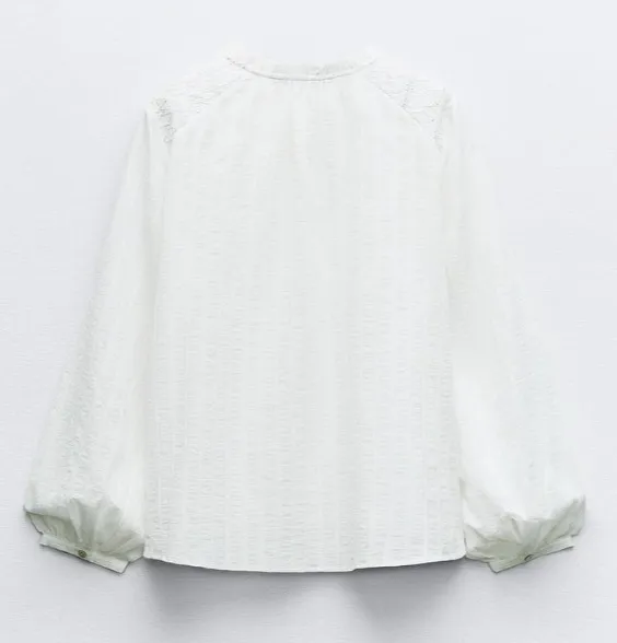 ZARA  |SEMI-SHEER LACE TOP